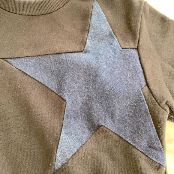 Boys Diesel black sweatshirt with denim star in french terry size 8 - Picture 3 of 9